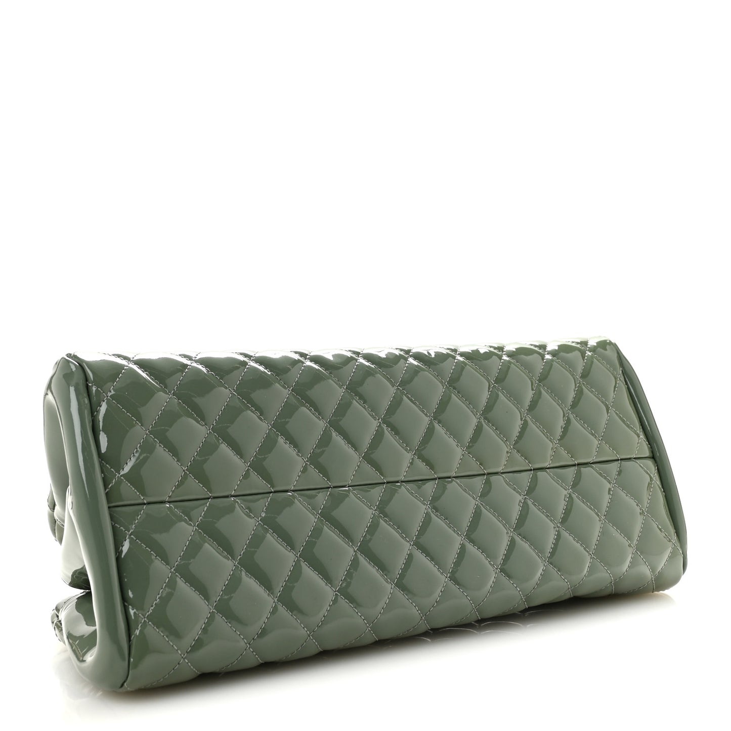 Patent Quilted Medium Just Mademoiselle Bowling Bag Light Khaki