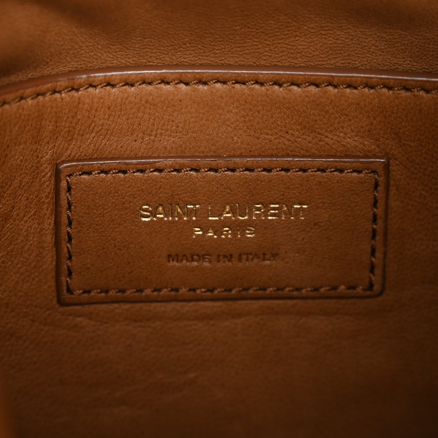 Saint Laurent Faux Fur Lambskin Bucket Bag Brown Chocolate 6 of 10