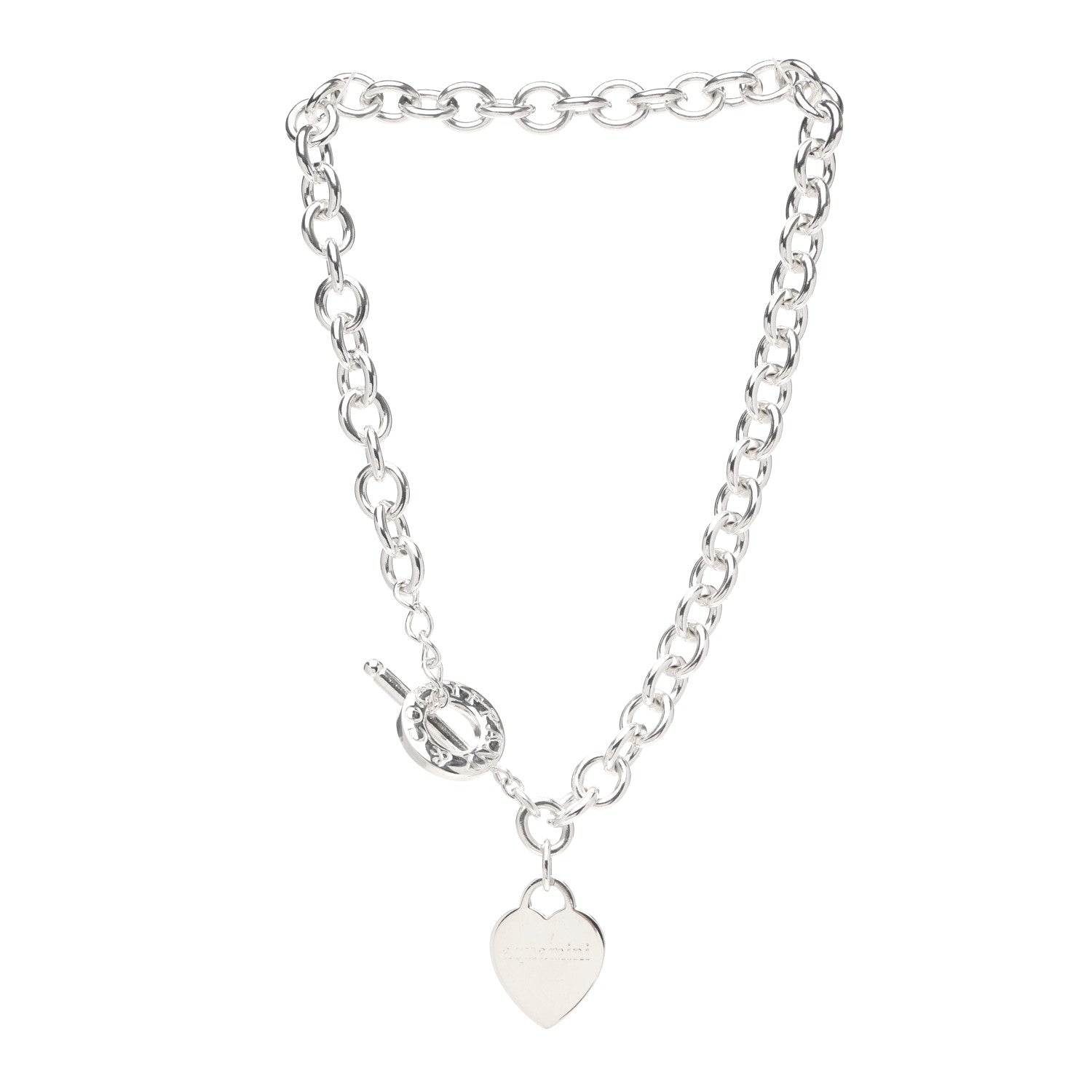 Tiffany Sterling Silver Heart Tag Toggle Necklace 3 of 4