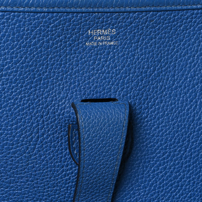 Hermes Taurillon Clemence Evelyne III GM Bleu France 6 of 11