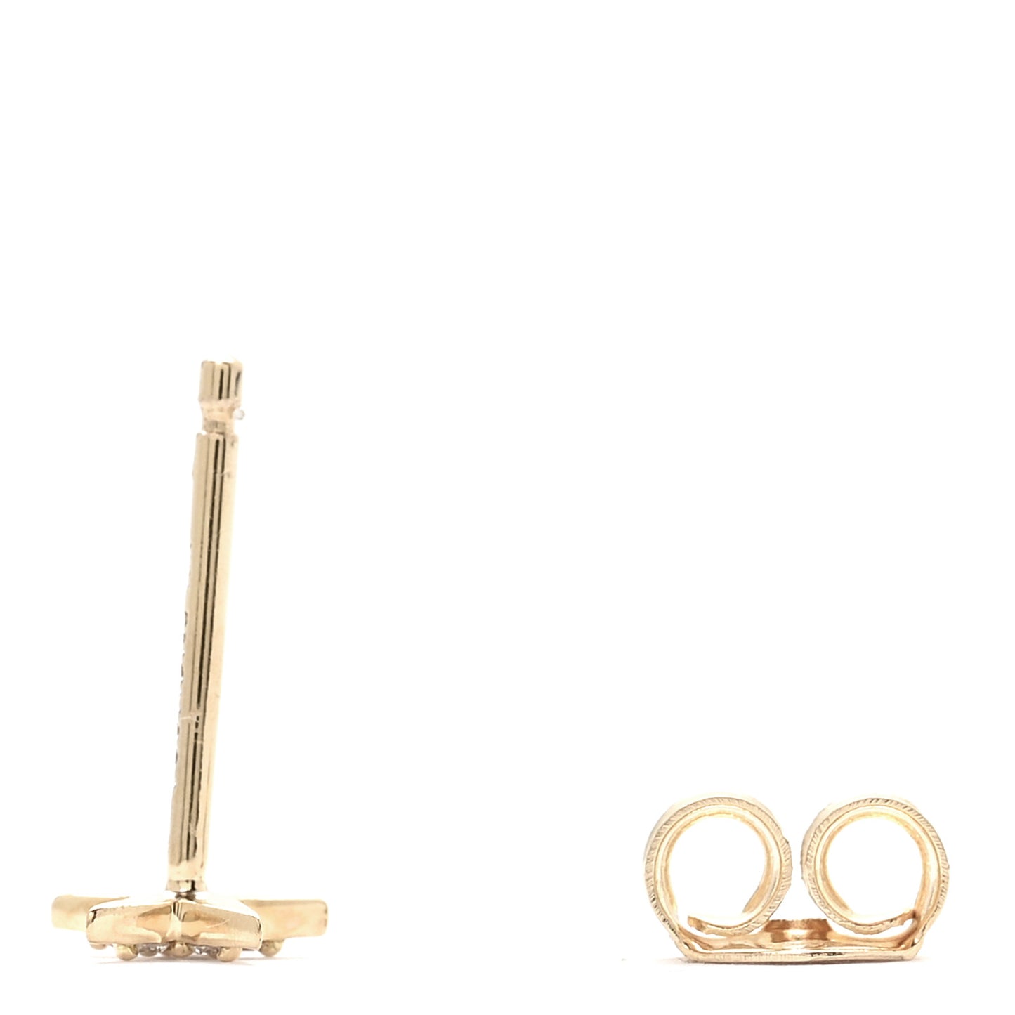 18K Yellow Gold Diamond Tenet Star Strength Stud Earring