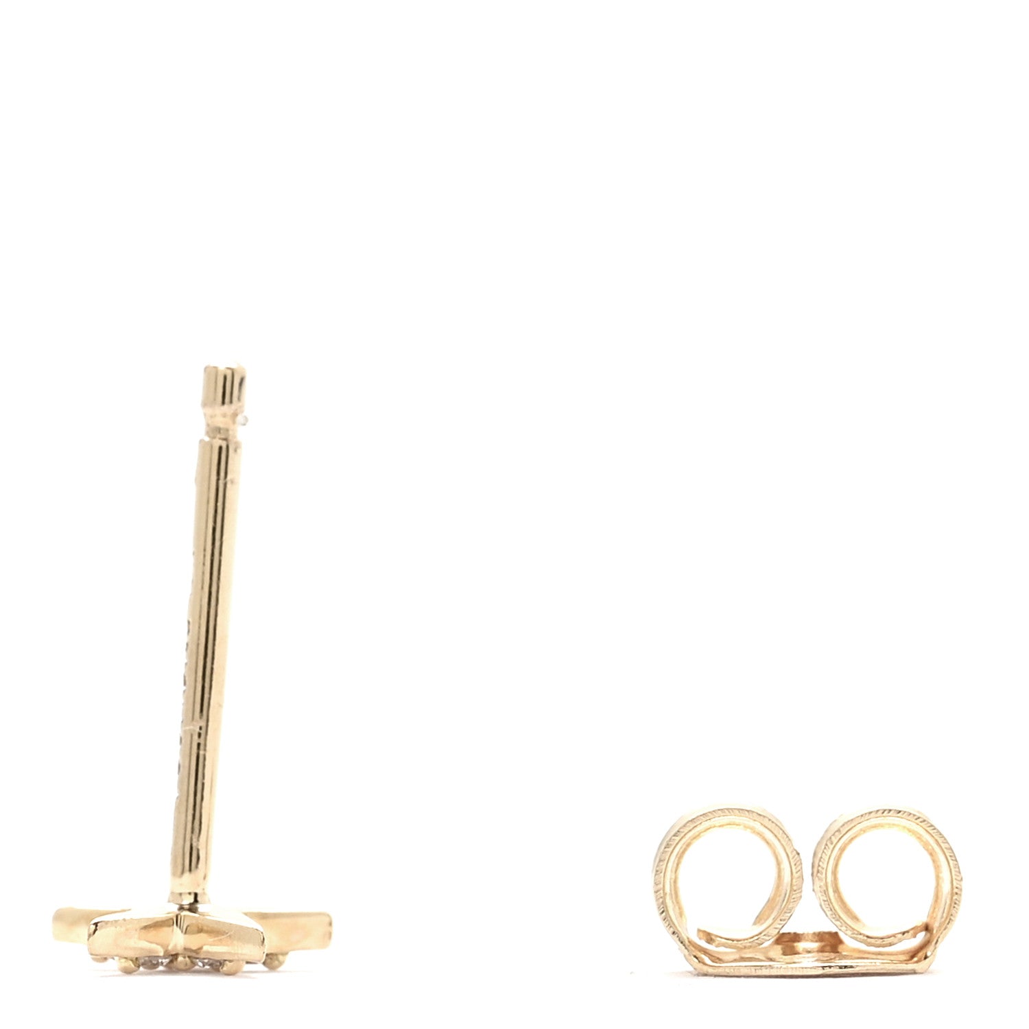 Foundrae 18K Yellow Gold Diamond Tenet Star Strength Stud Earring 3 of 4