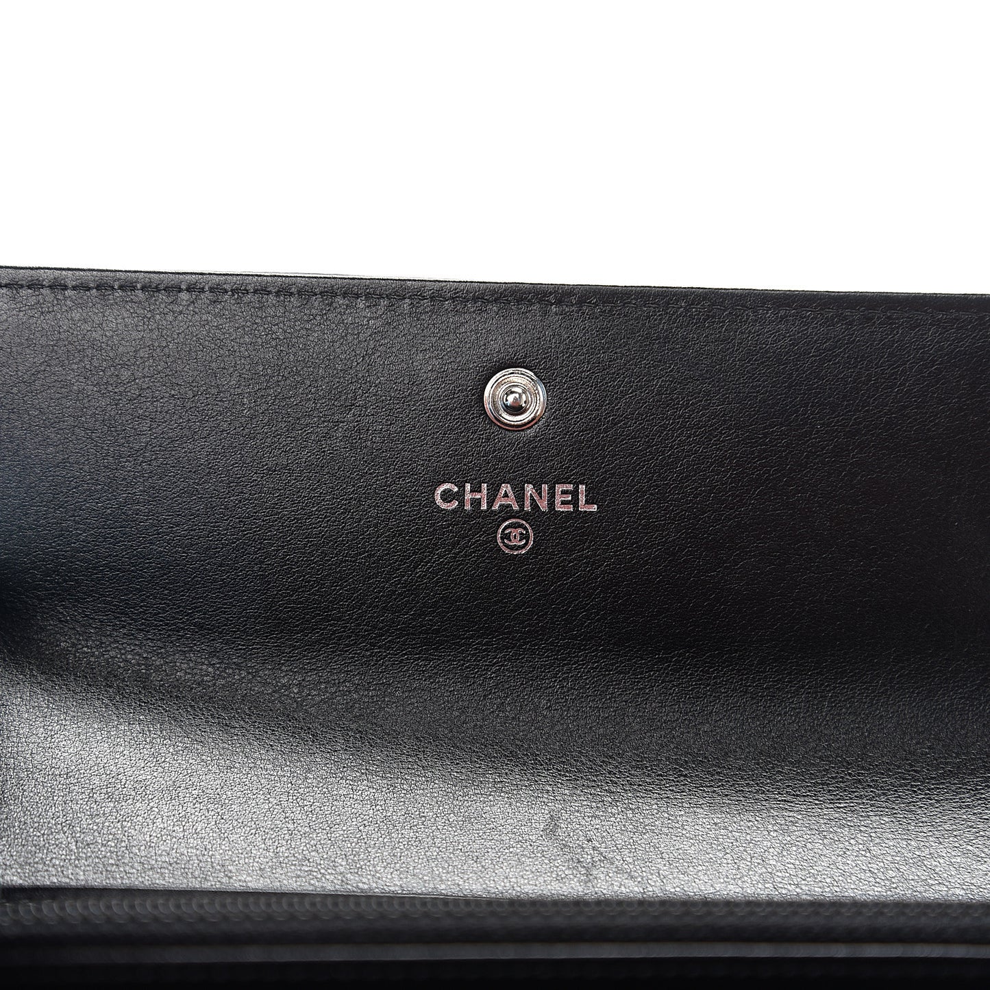 Glazed Calfskin Boy Flap Wallet Black