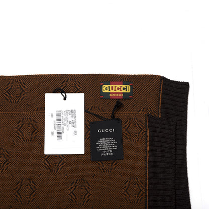 Gucci X DAPPER DAN Wool GG Micro Monogram Scarf Brown 3 of 4