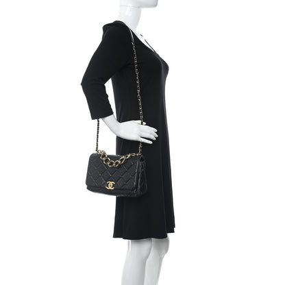Chanel Lambskin Quilted Medium Color Match Flap Black 2 of 11