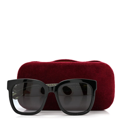 Gucci Acetate Square Frame Web Glitter Sunglasses GG0034SN Black Green 8 of 8