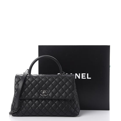 Chanel Caviar Quilted Medium Coco Handle Flap Black 11 of 11