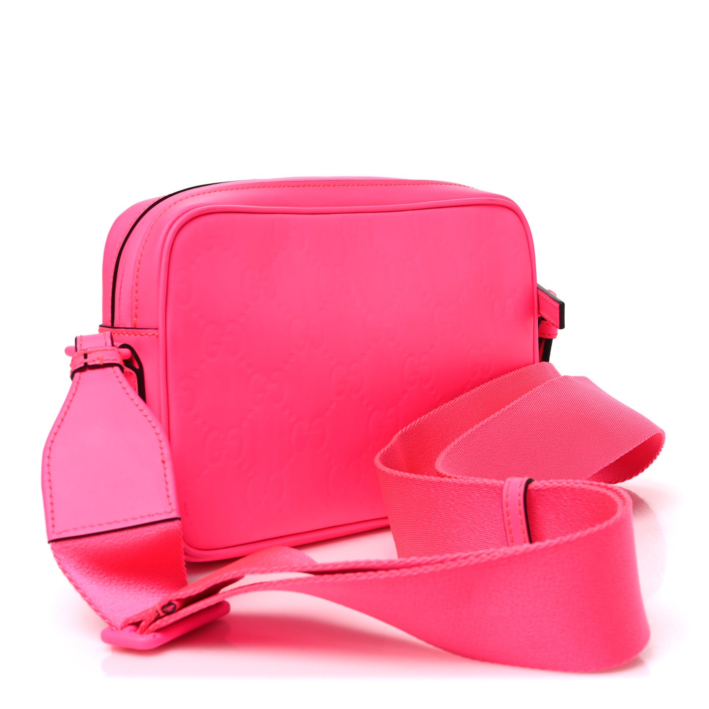 Rubber Effect Monogram GG Crossbody Bag Fluorescent Fuchsia
