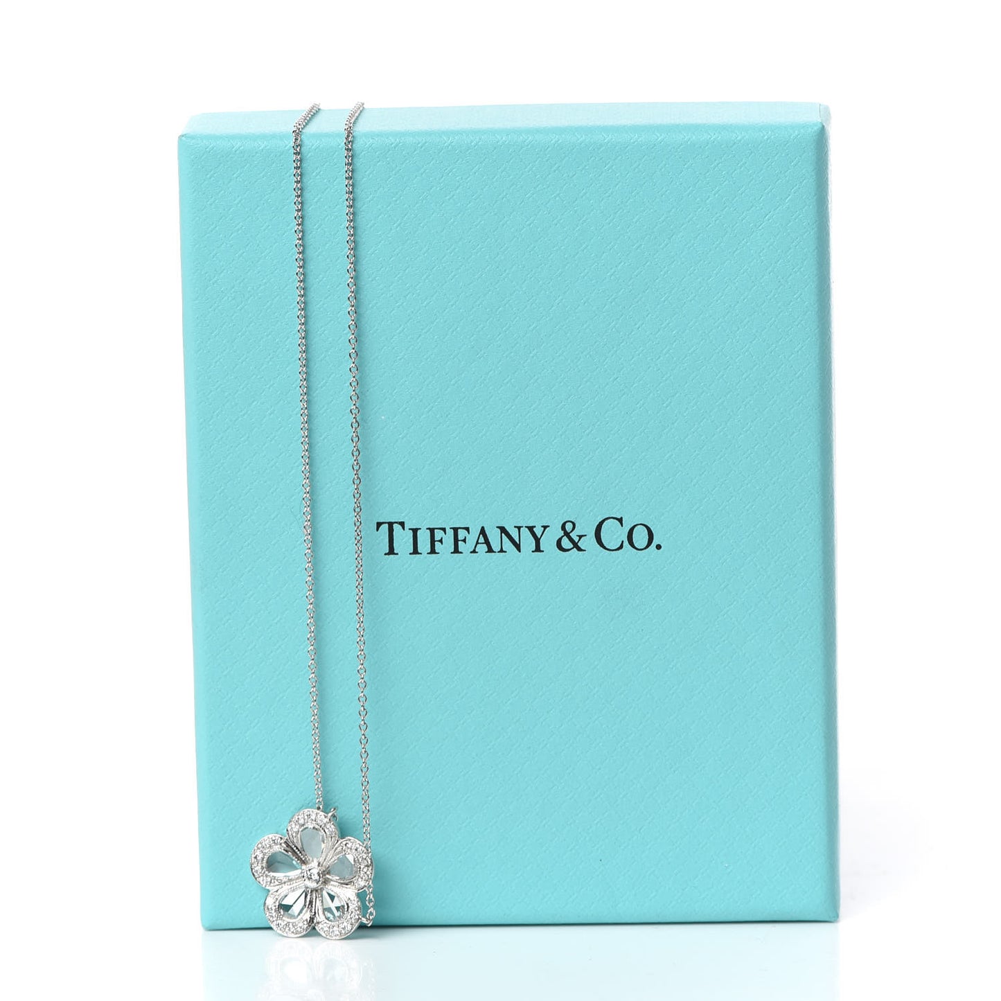 Platinum Diamond Enchant Flower Pendant Necklace
