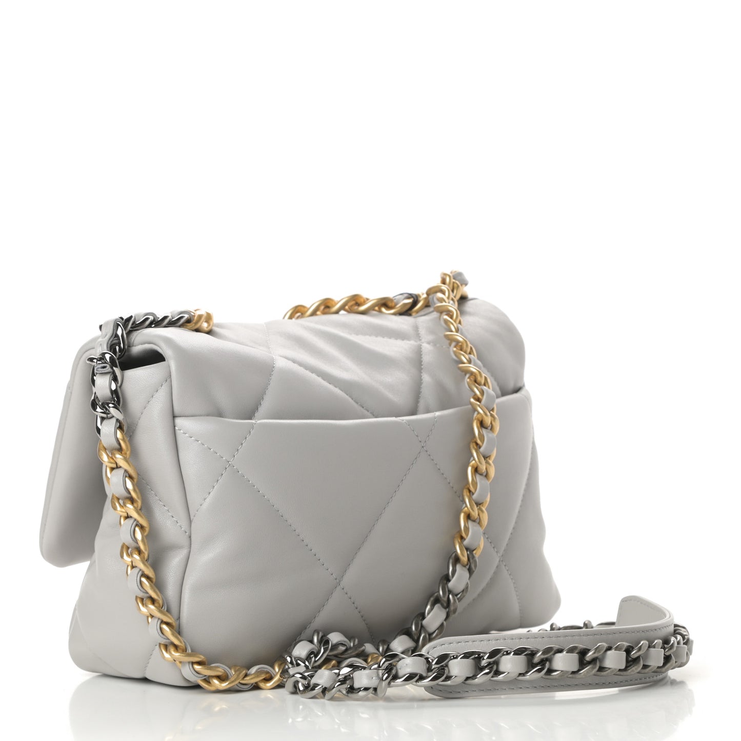 Lambskin Quilted Medium Chanel 19 Flap Grey