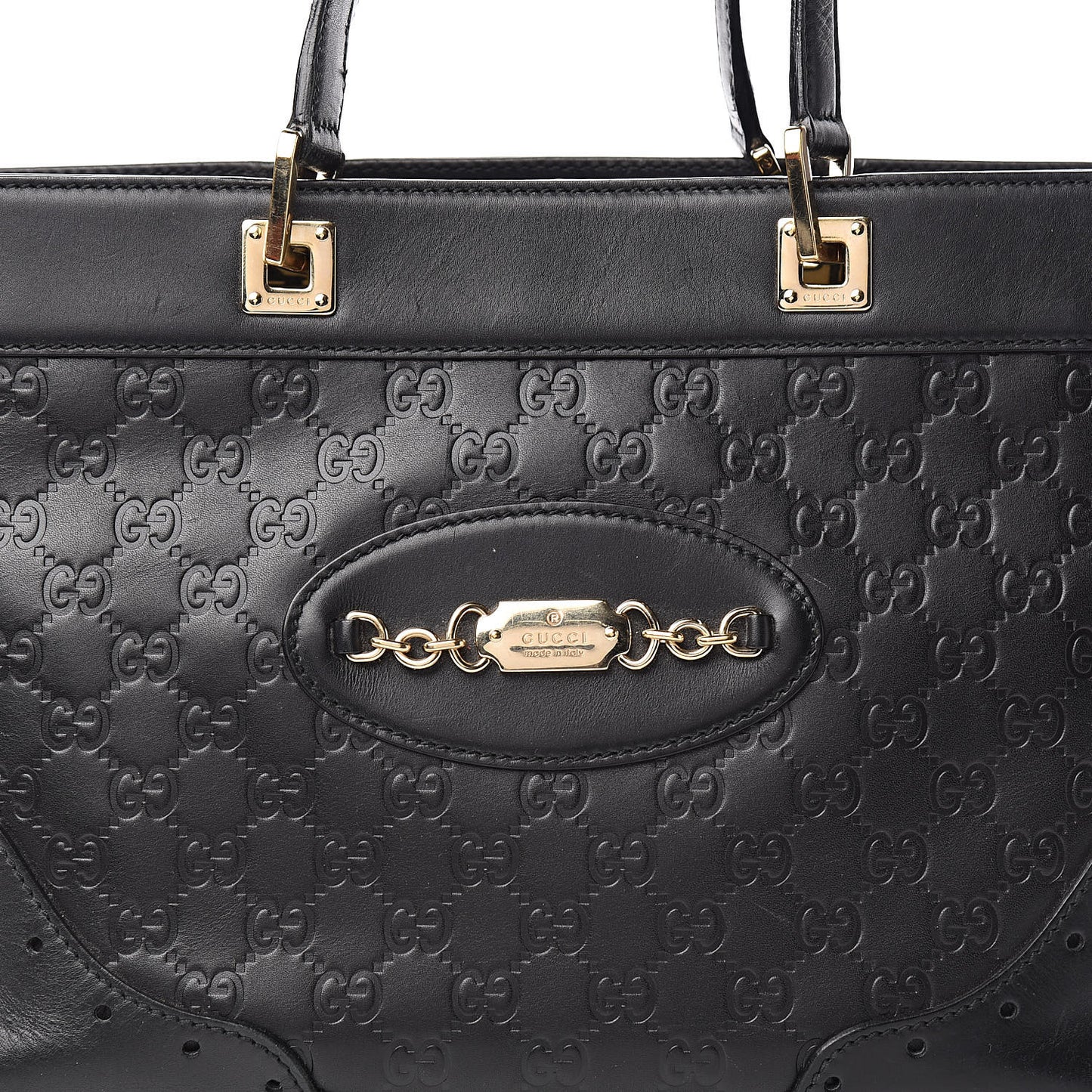 Guccissima Large Punch Tote Black