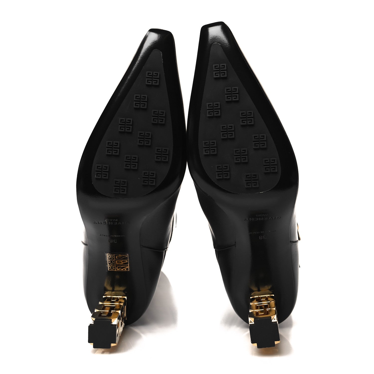 Givenchy Grained Calfskin G Cube Knee High Boots 38 Black 5 of 9