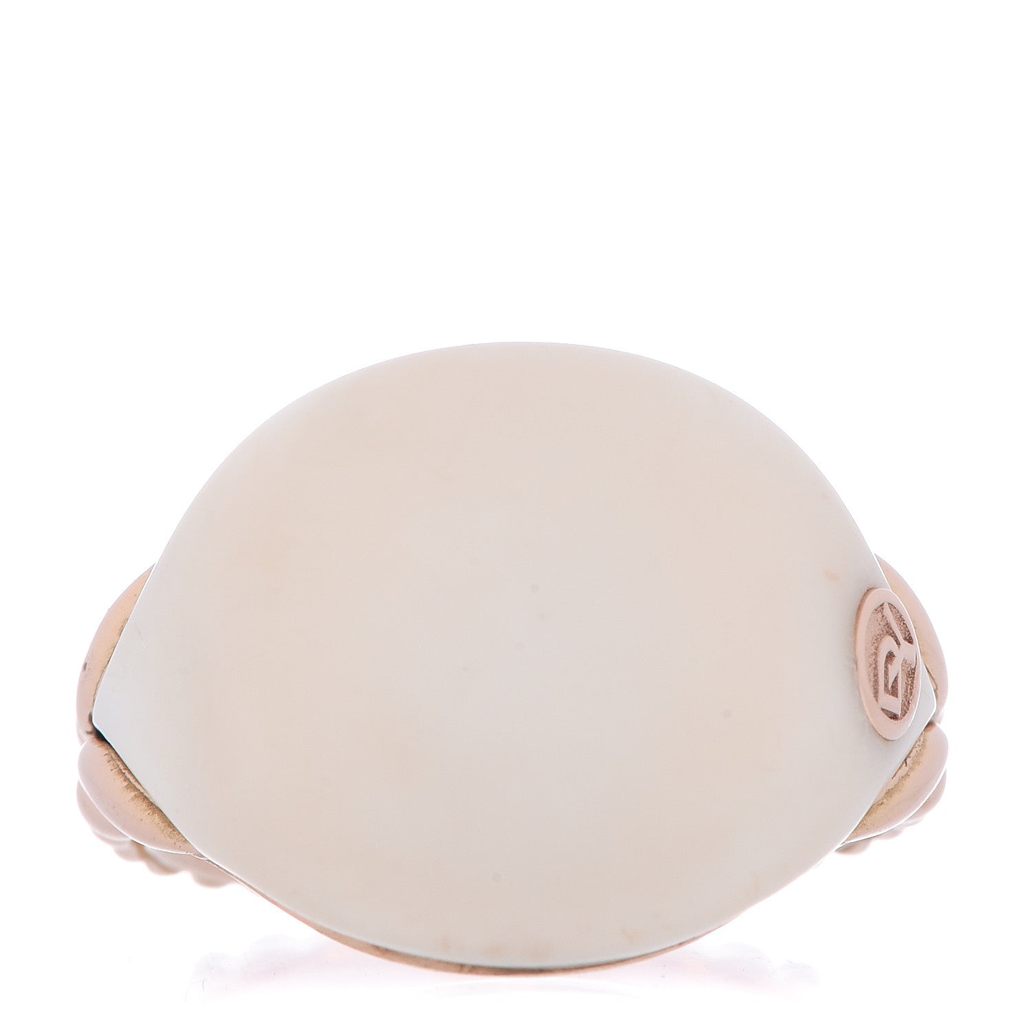 David Yurman 18K Rose Gold White Agate Signet Ring 47 4 1 of 5