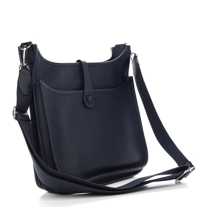 Hermes Taurillon Clemence Evelyne III PM Bleu Nuit 3 of 13