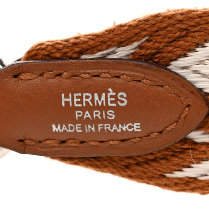 Hermes Toile Swift 25mm Sangle ZigZag Shoulder Strap Gold White 4 of 5