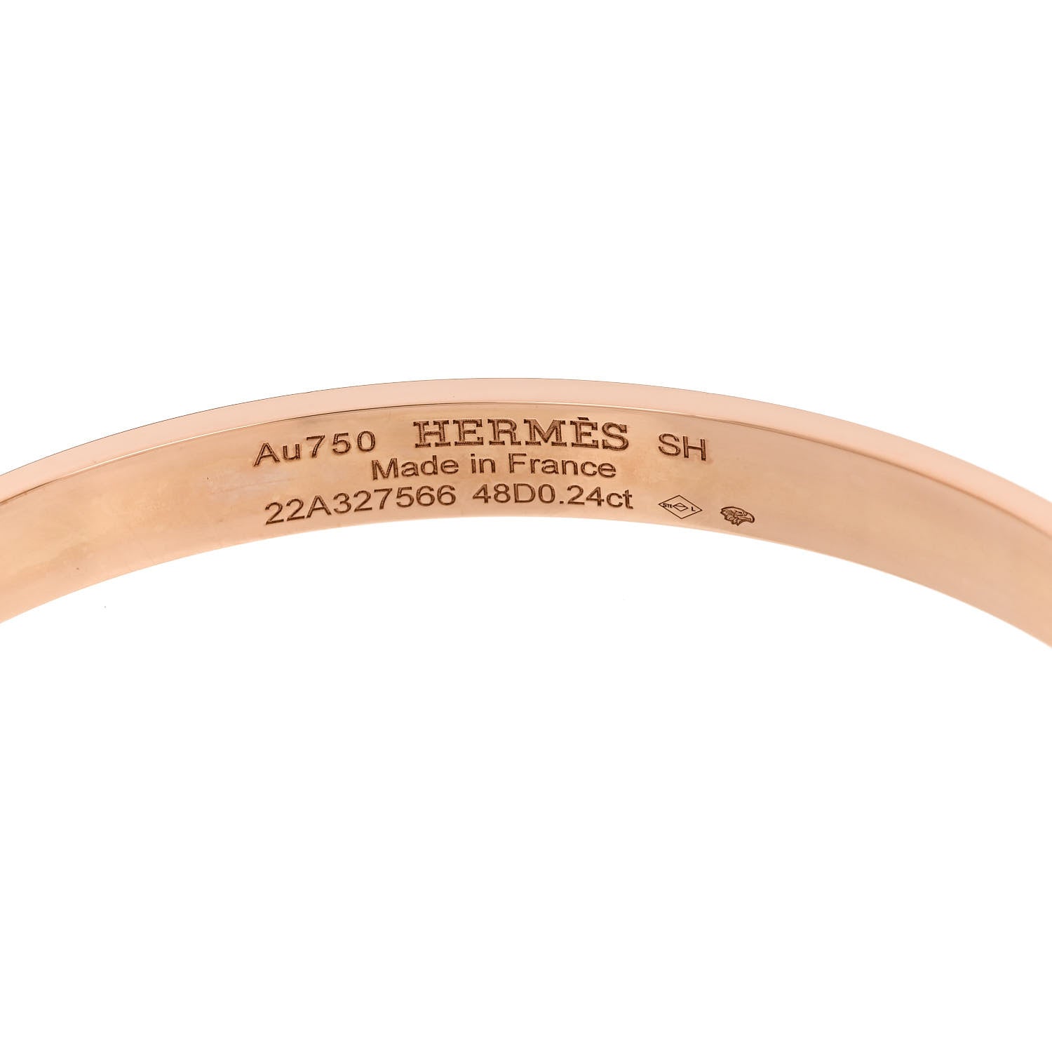 Hermes 18K Rose Gold Diamond PM Collier De Chien Bracelet SH 3 of 4