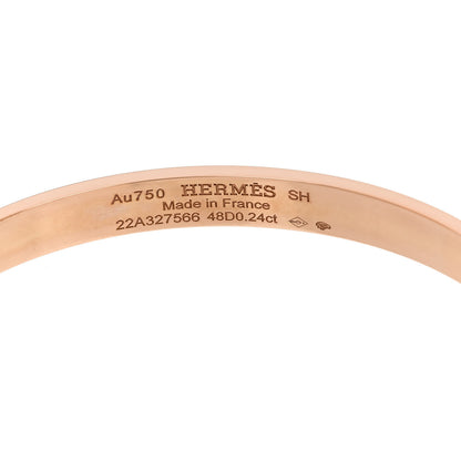 Hermes 18K Rose Gold Diamond PM Collier De Chien Bracelet SH 3 of 4
