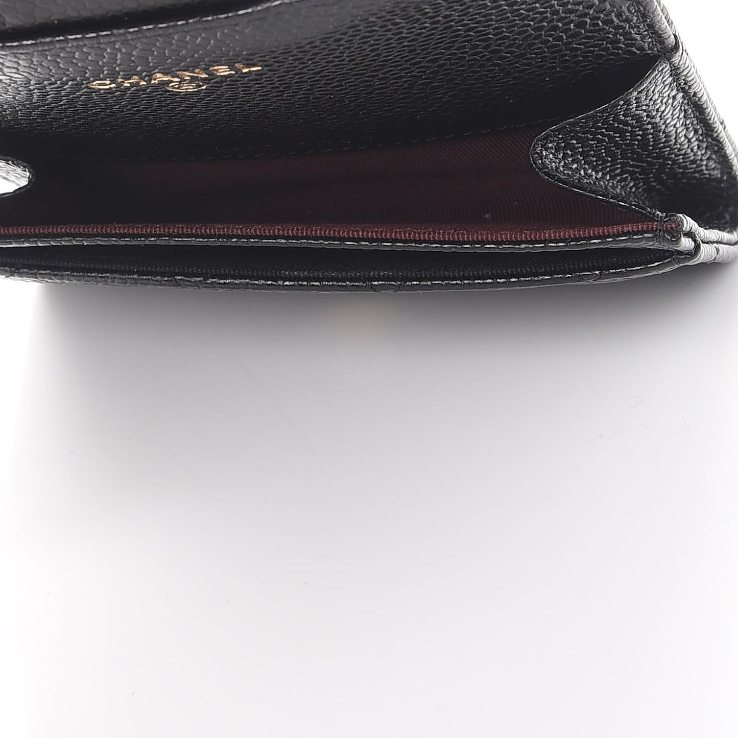 Caviar Quilted Flap Card Holder Black