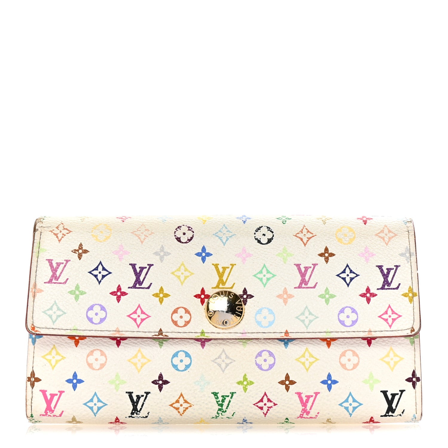 Louis Vuitton Monogram Multicolor Sarah Wallet White Litchi 1 of 6