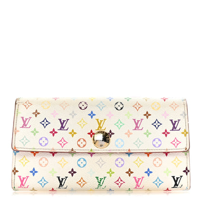 Louis Vuitton Monogram Multicolor Sarah Wallet White Litchi 1 of 6