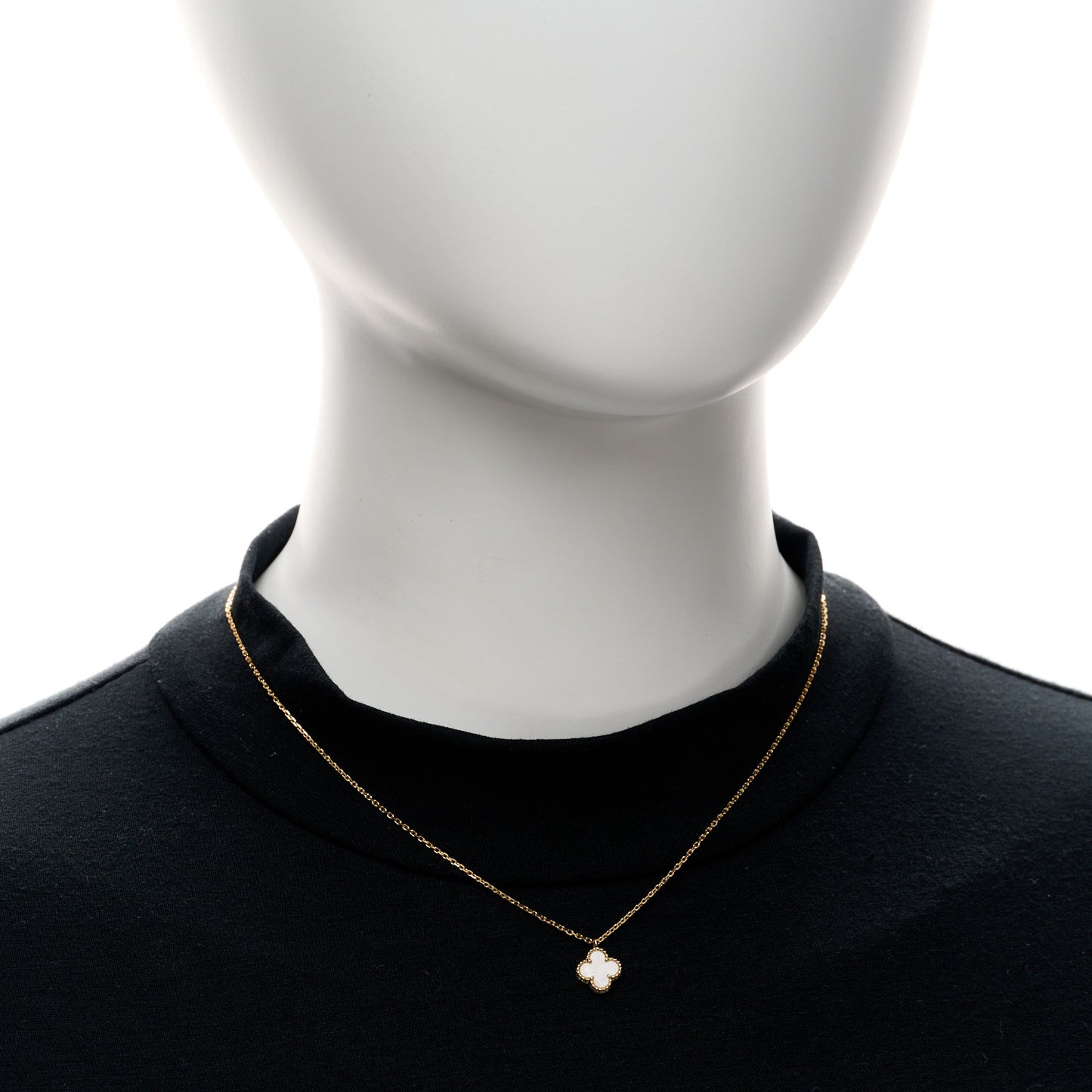 18K Yellow Gold Mother of Pearl Sweet Alhambra Pendant Necklace