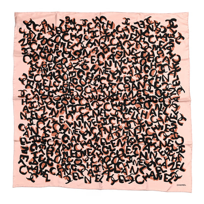 Chanel Silk CC Square Scarf Pink Black Brown 1 of 4
