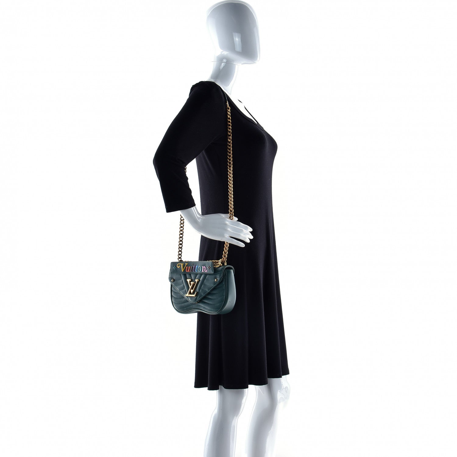 Louis Vuitton Calfskin New Wave Chain PM Emerald 3 of 11