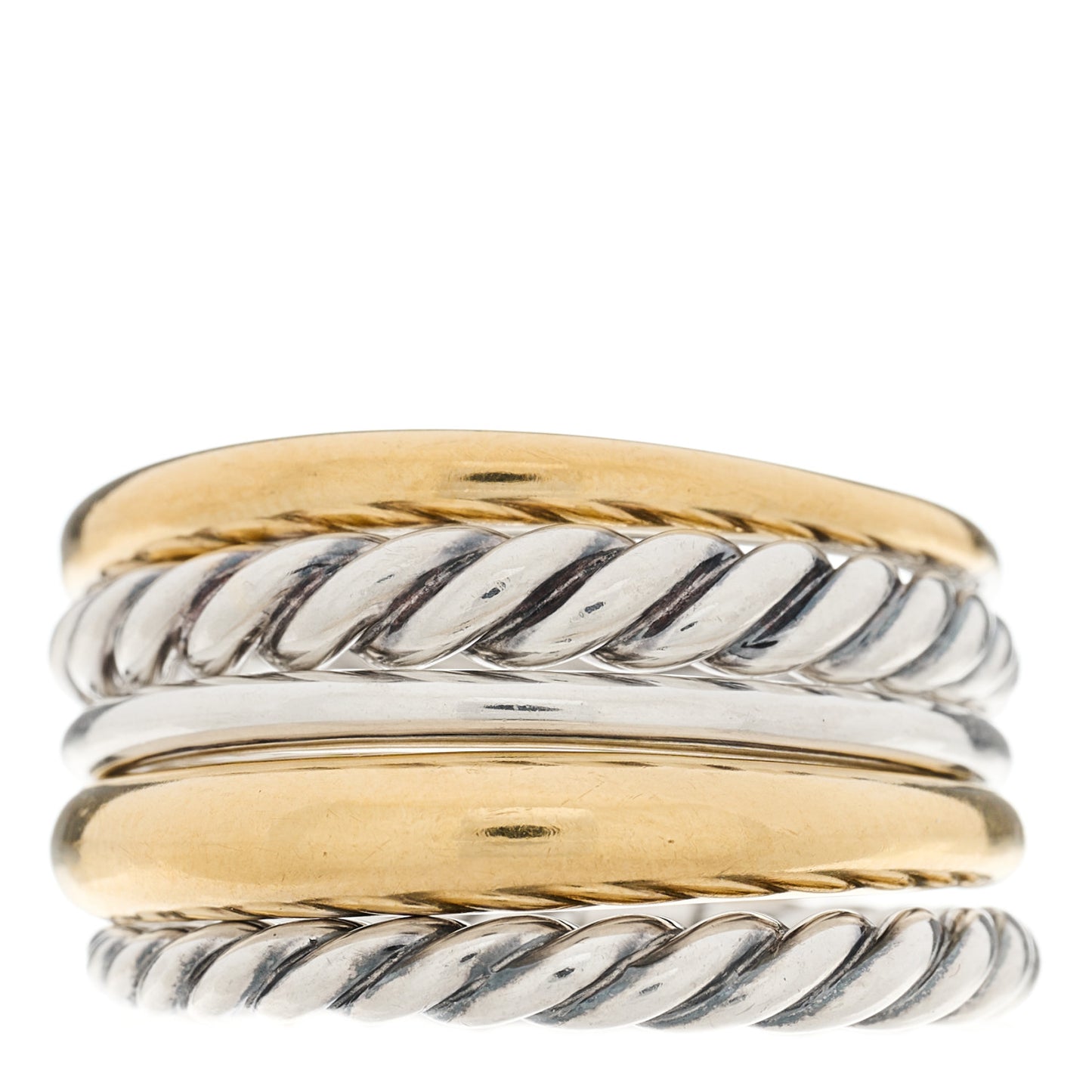 Sterling Silver 18K Yellow Gold Wide Pure Form Ring 60 9
