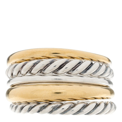 David Yurman Sterling Silver 18K Yellow Gold Wide Pure Form Ring 60 9 1 of 6