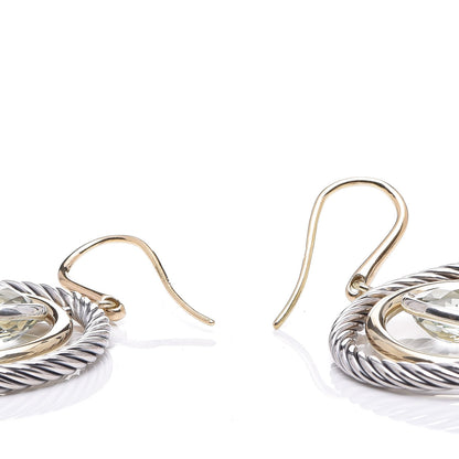 David Yurman 18K Yellow Gold Sterling Silver Prasiolite Mobile Earrings 3 of 5