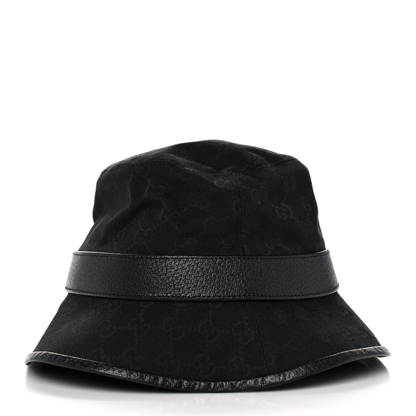Monogram Textured Dollar Calfskin GG Jago Bucket Hat M Black