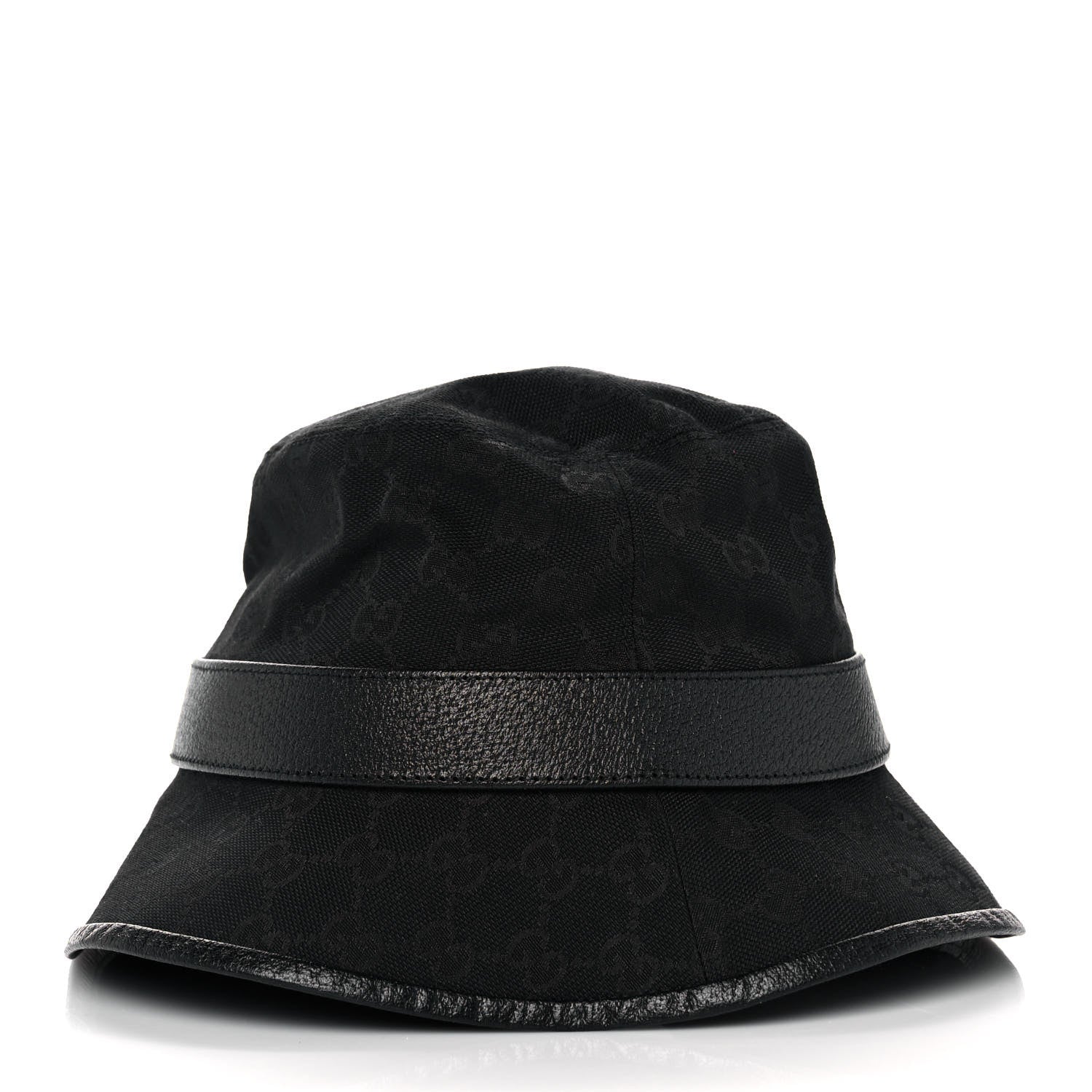 Gucci Monogram Textured Dollar Calfskin GG Jago Bucket Hat M Black 3 of 7