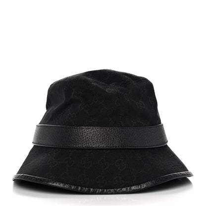 Gucci Monogram Textured Dollar Calfskin GG Jago Bucket Hat M Black 3 of 7