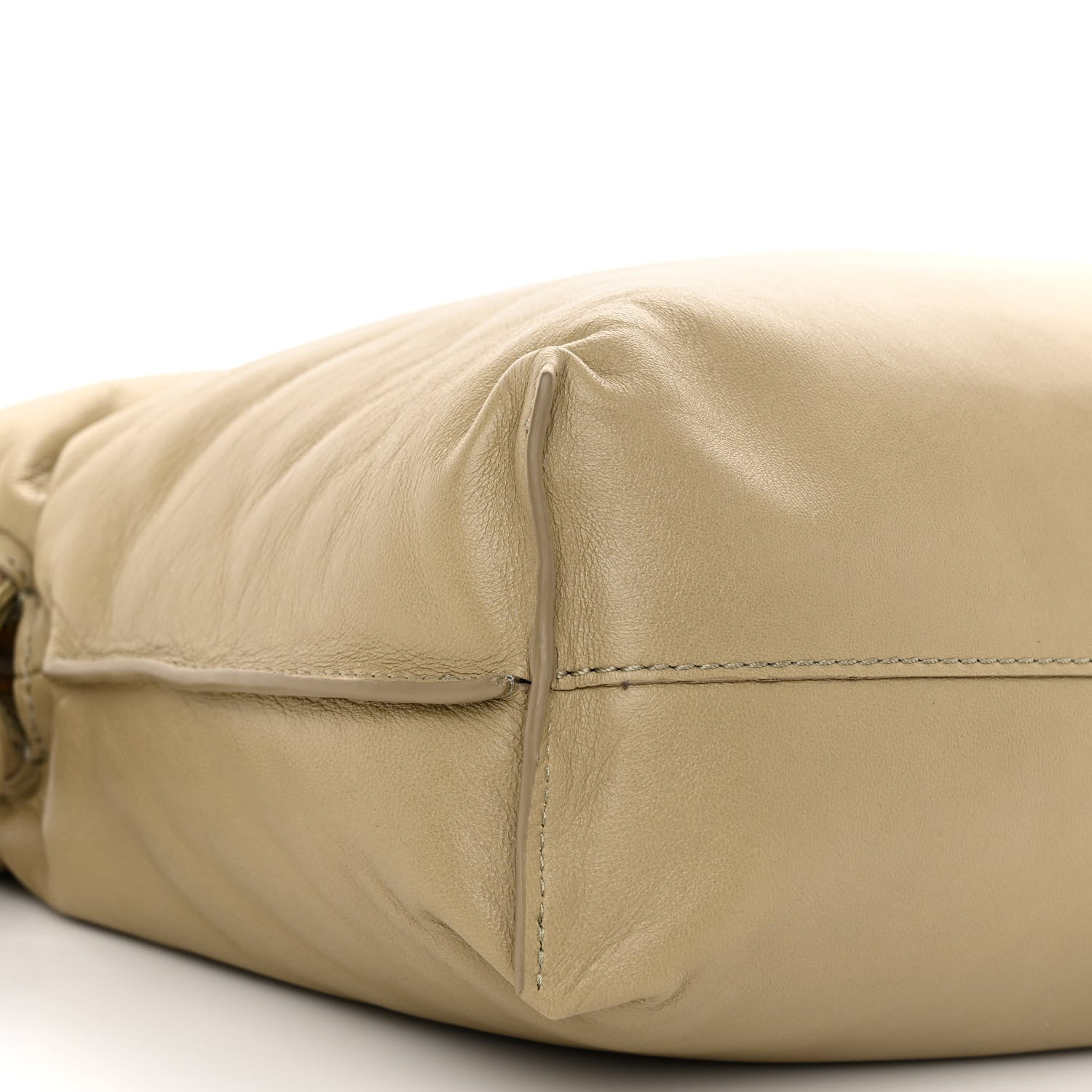 Loewe Shiny Nappa Lambskin Puffer Flamenco Knot Clutch Clay Green 8 of 9