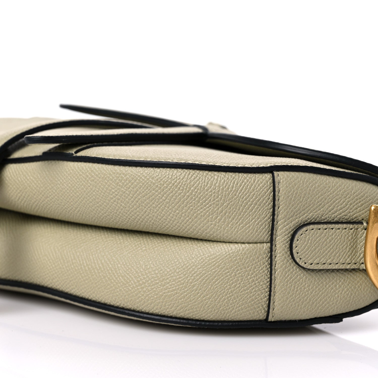 Christian Dior Grained Calfskin Saddle Bag With Strap Sage Green 8 of 8