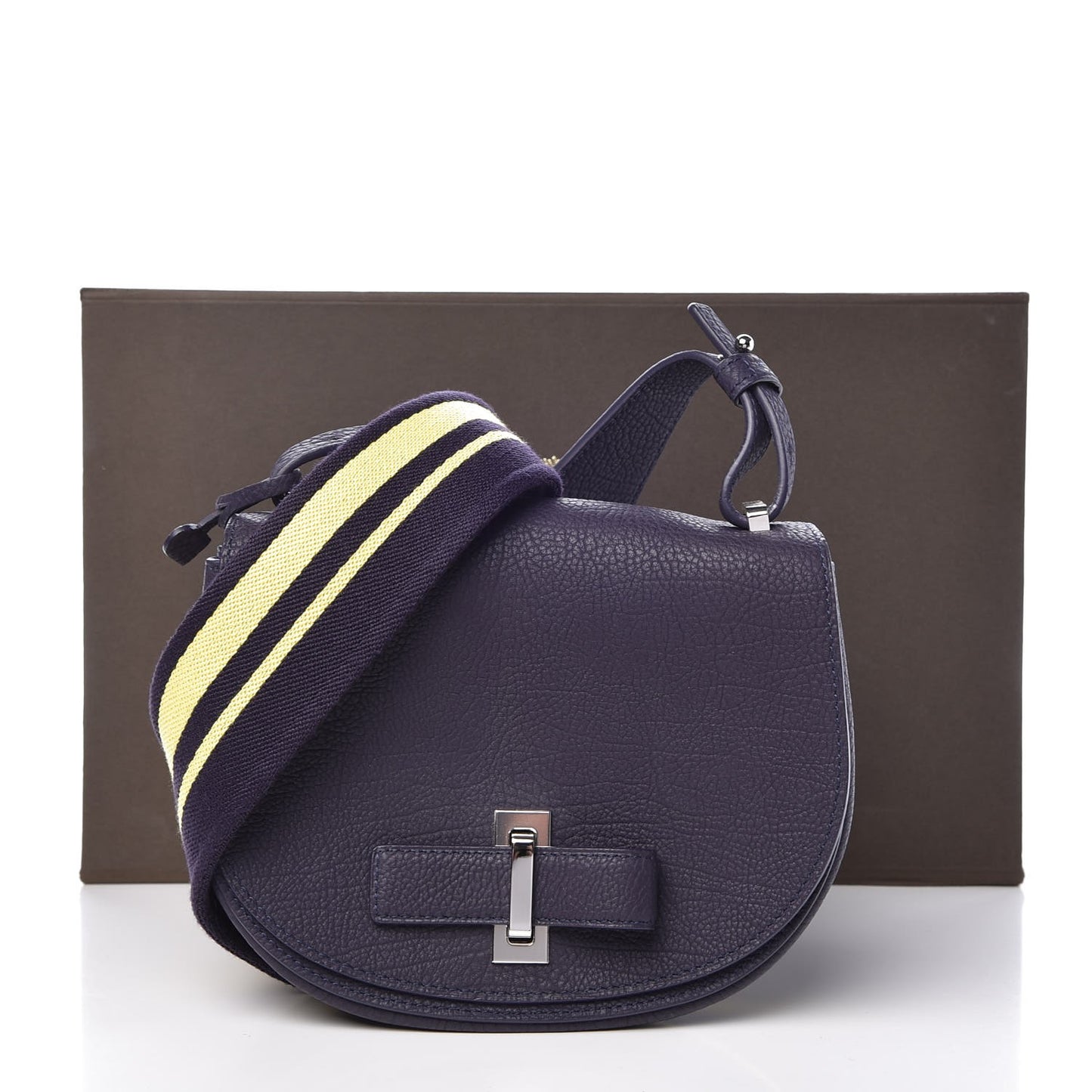Crispy Calfskin Mini Le Mutin Saddle Navy