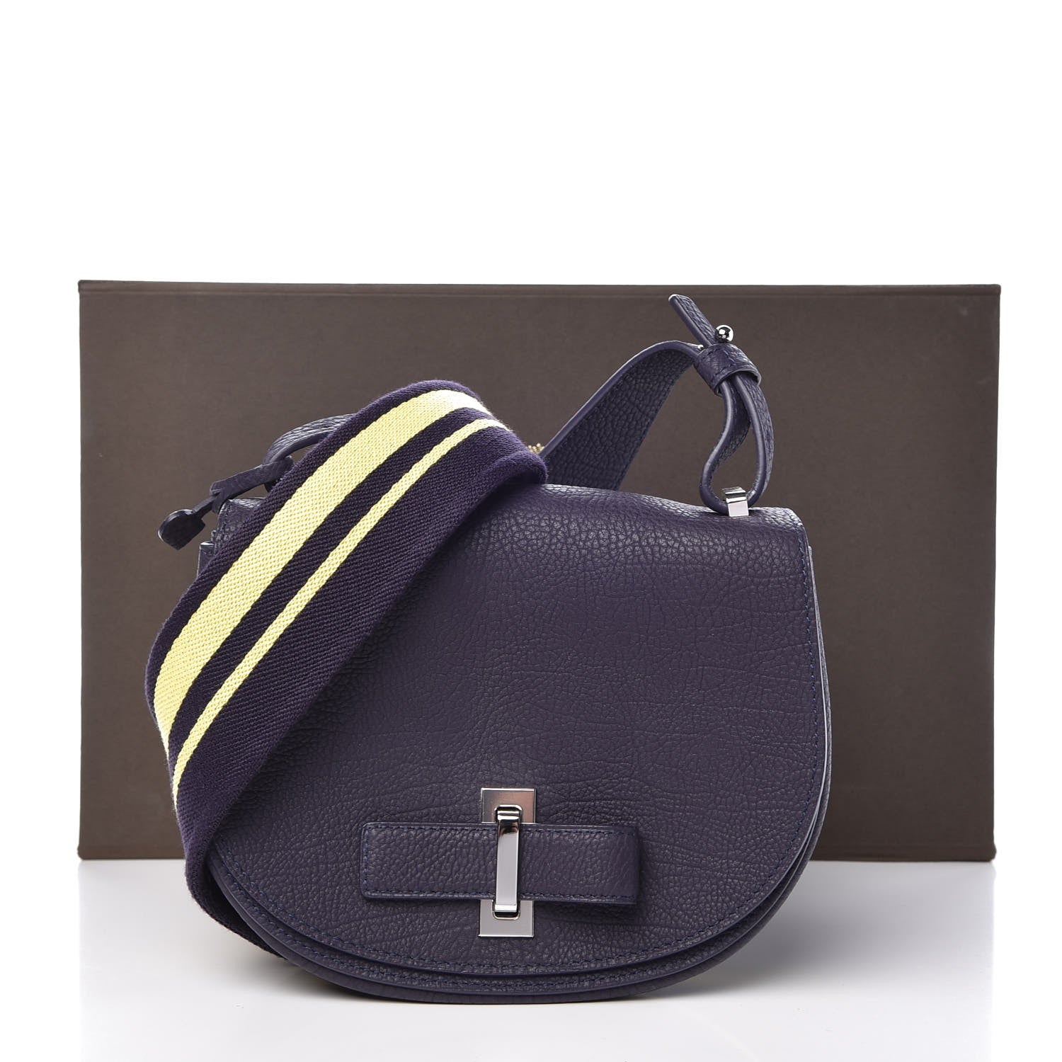 Delvaux Crispy Calfskin Mini Le Mutin Saddle Navy 9 of 9