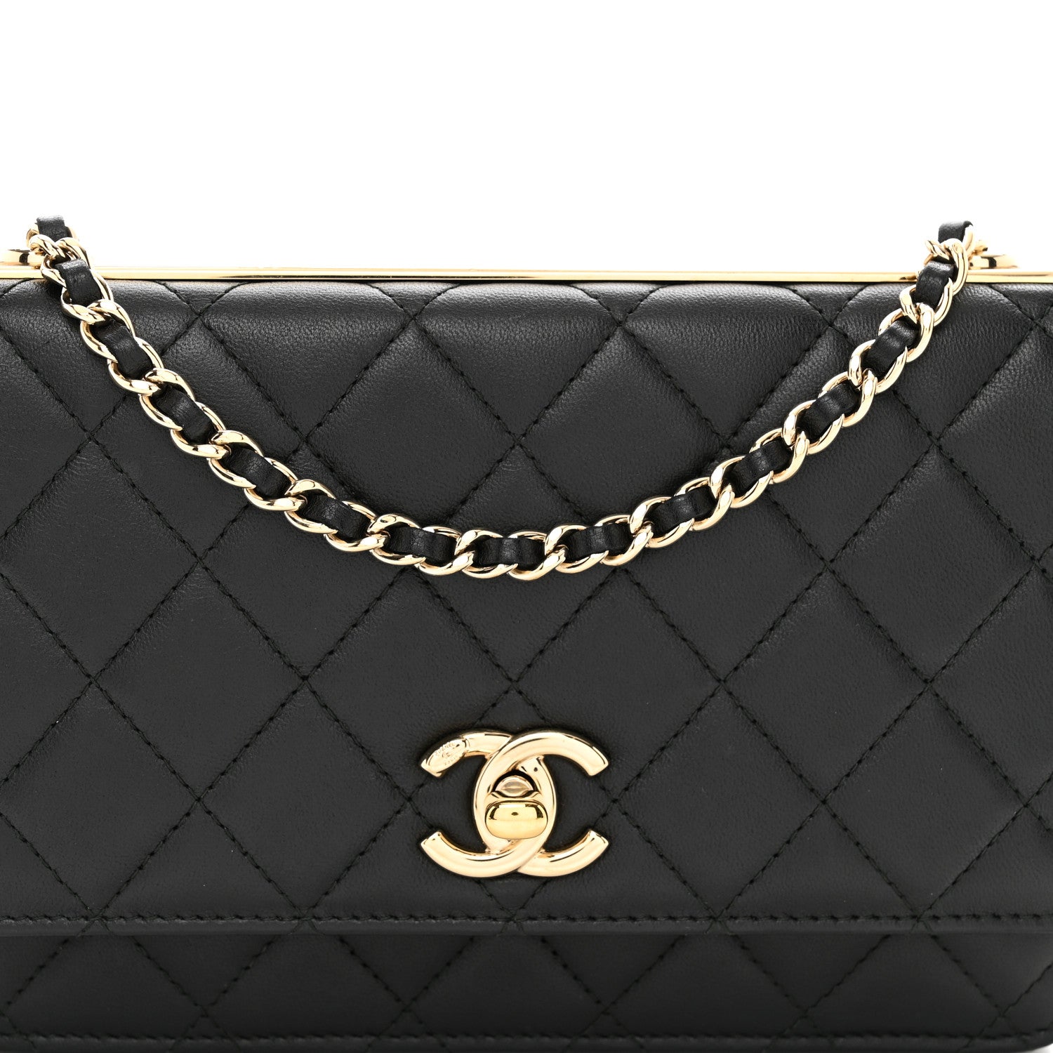 Chanel Lambskin Quilted Trendy CC Wallet On Chain WOC Black 5 of 11
