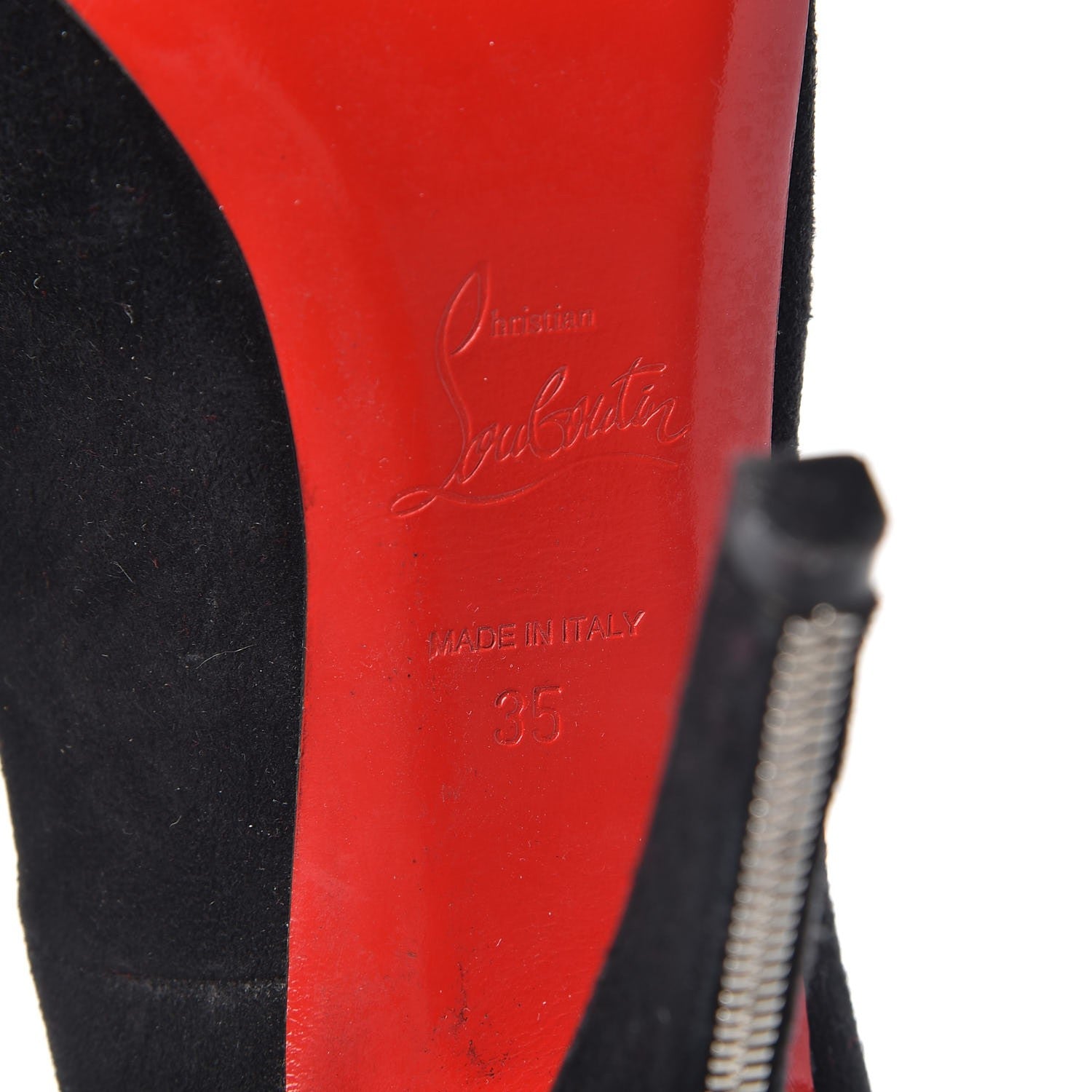 Christian Louboutin Suede Bianca Back Zip 120 Pumps 35 Black 8 of 12