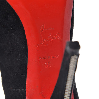 Christian Louboutin Suede Bianca Back Zip 120 Pumps 35 Black 8 of 12
