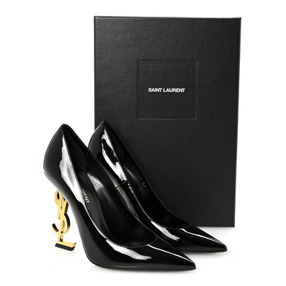 Saint Laurent Patent Opyum 110 Pumps 37 Black Gold 10 of 10