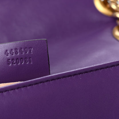 Gucci Calfskin Matelasse Small GG Marmont Shoulder Bag Shine Purple 7 of 10