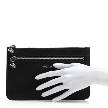 Alexander McQueen Calfskin Studded Skull Small Zipped Pouch Black 2 of 9