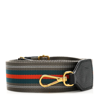 Prada Vitello Daino Striped Fabric Shoulder Strap 1 of 5