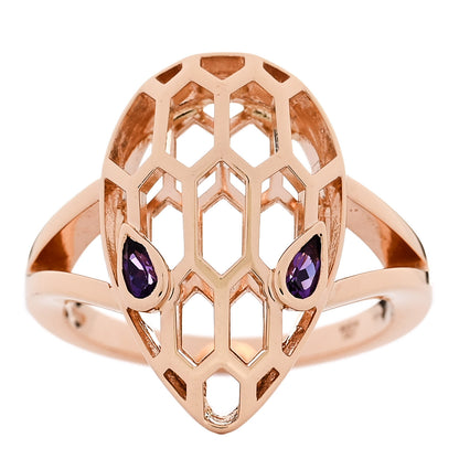 Bulgari 18K Rose Gold Amethyst Serpenti Seduttori Ring 54 7 1 of 6