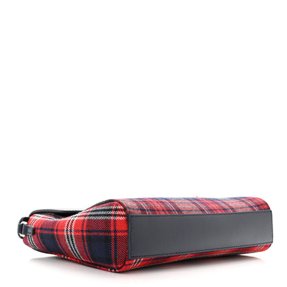 Dolce & Gabbana Wool Calfskin Tartan Kids Satchel Blue Red Multicolor 4 of 10