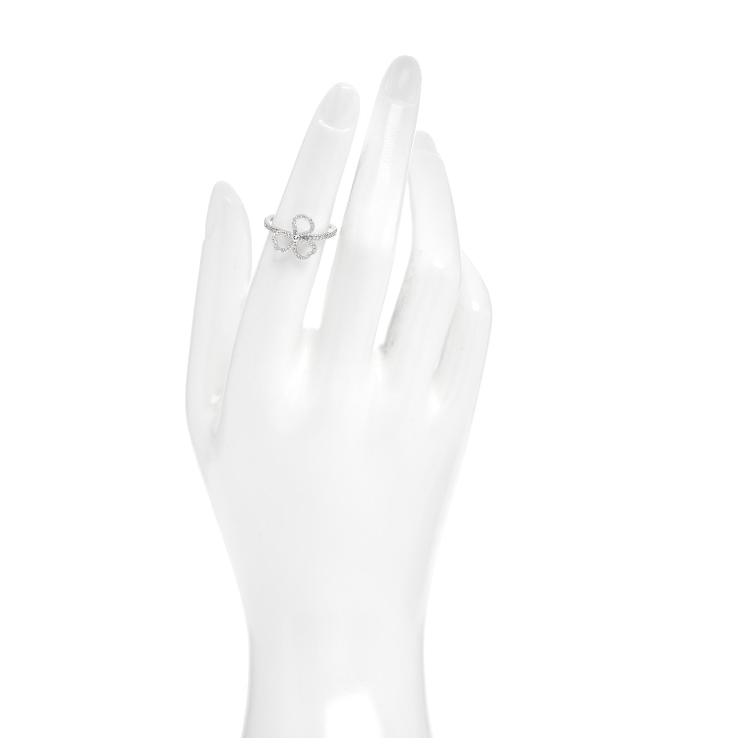 Tiffany Platinum Diamond Small Open Paper Flowers Ring 49 5 2 of 5