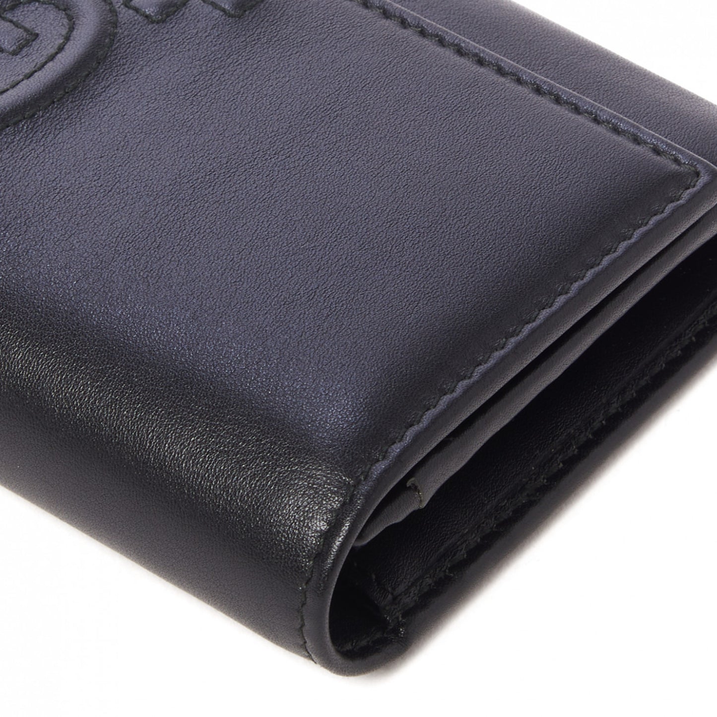 Apollo Calfskin GG Dadini Embroidered Continental Wallet Black