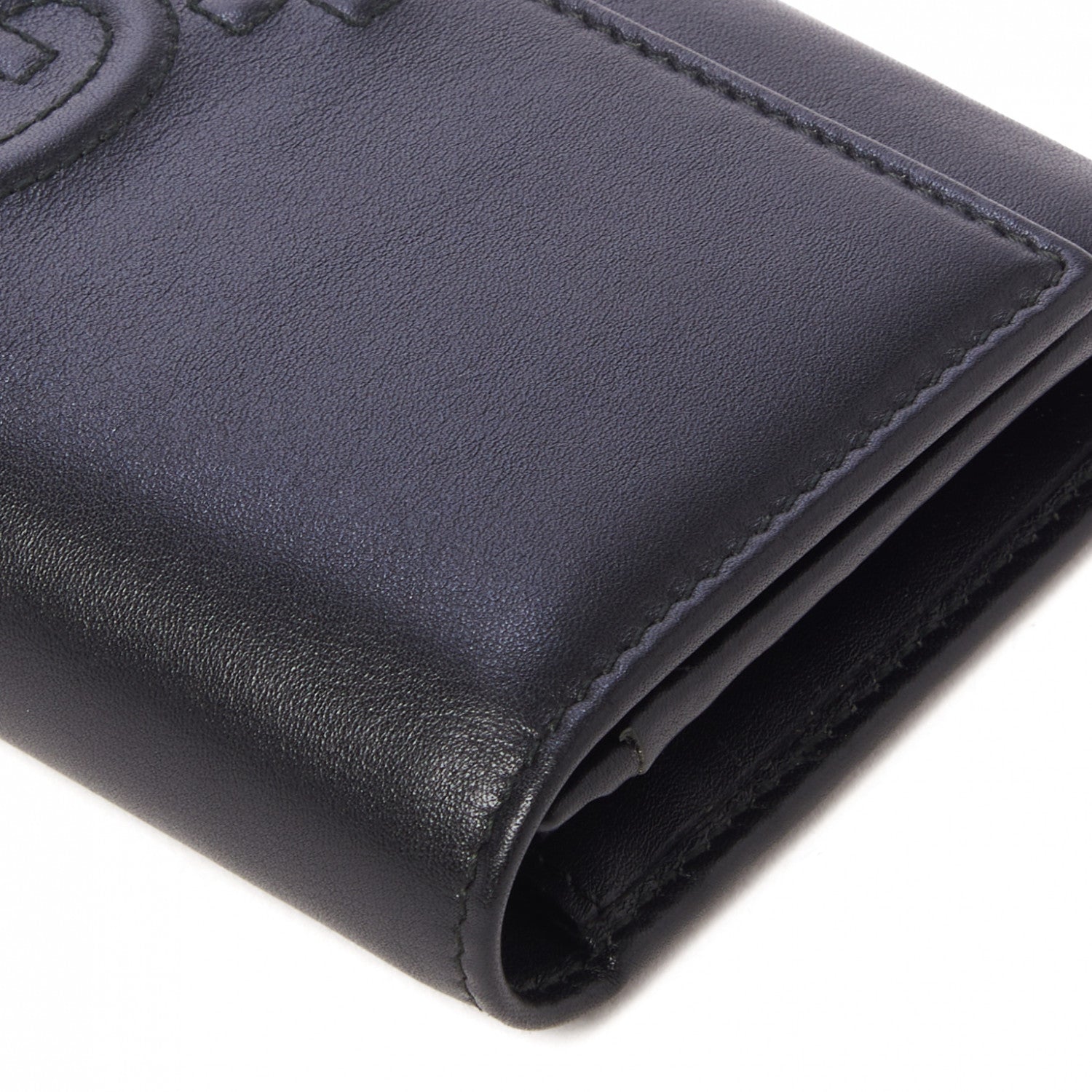 Gucci Apollo Calfskin GG Dadini Embroidered Continental Wallet Black 4 of 9
