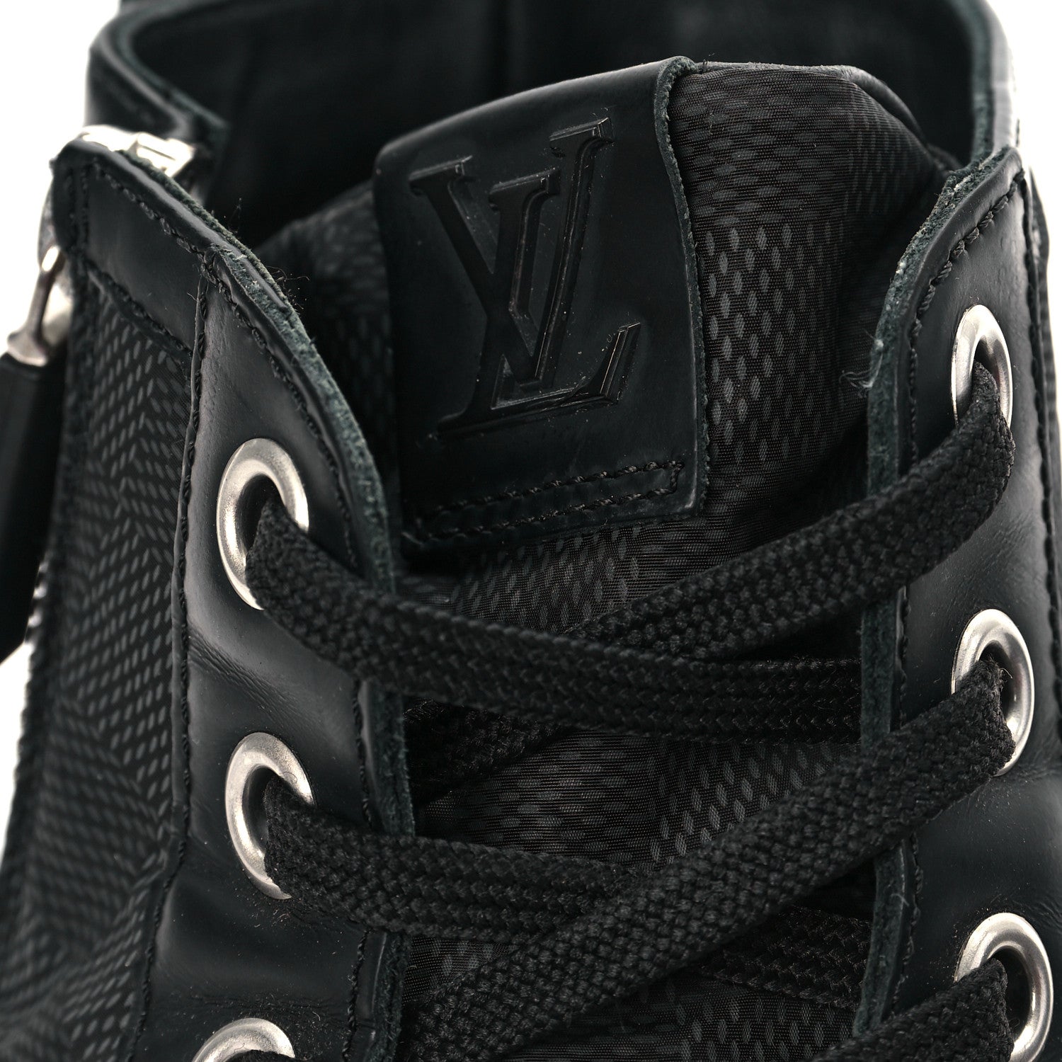 Louis Vuitton Damier Graphite Calfskin Suede Mens Aventure High Top Sneakers 9 10 of 11
